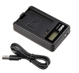 USB Ladegerät für Canon LP-E8 Akkus beleuchtetes Display Ladestandanzeige