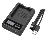 USB Ladegerät für Canon LP-E5 Akkus beleuchtetes Display Ladestandanzeige