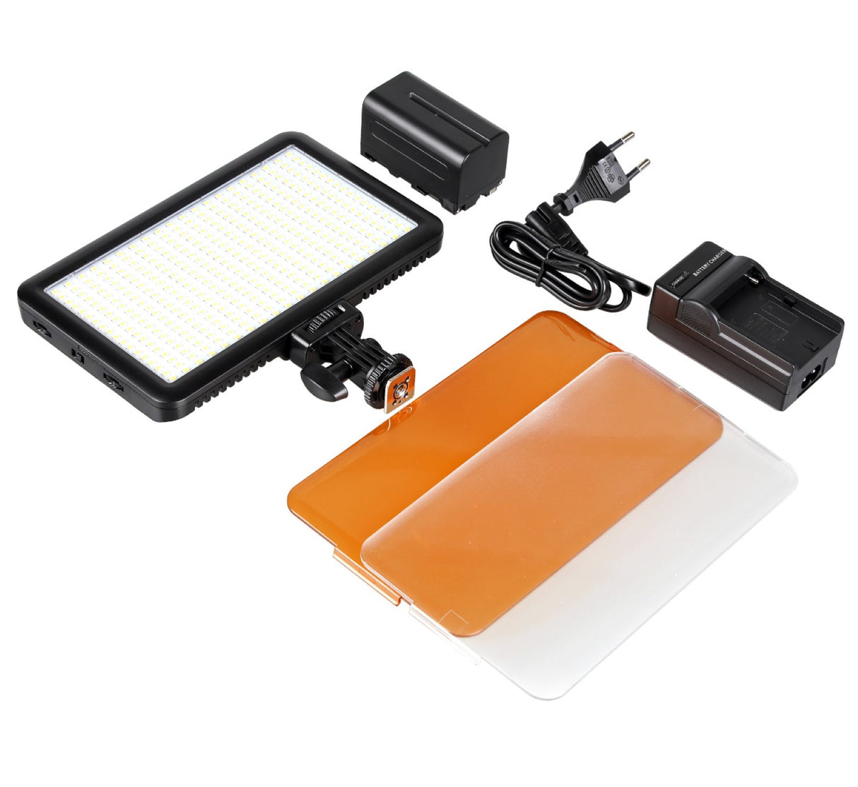 ayex Videoleuchte mit 360 LEDs und 2 Dimmern (3200/5500K), inklusive Li-Ion Akku
