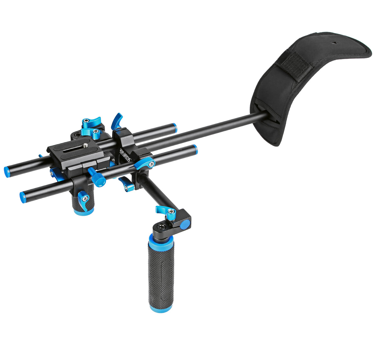 ayex D4 Video Rig Schulterstativ für DSLRs, Systemkameras, Camcorder