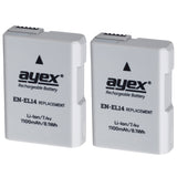ayex Power Set mit 2x EN-EL14 Akku + 1x USB Dual Ladegerät für zB. Nikon P7700 P7100 D5100 D3200