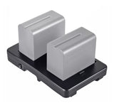 Adapter Platte für 2 Sony Akkus Typ NP-F970 F770 F570 Zeitgleich sicher & schnell Akkus wieder aufladen