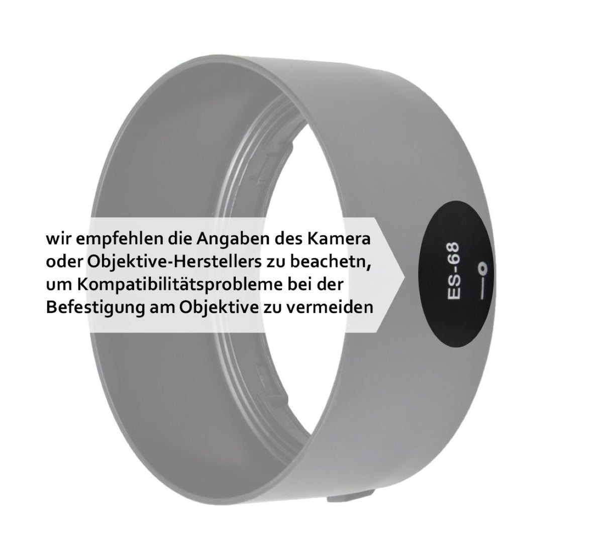 Gegenlichtblende EW-60C Sonnenblende für Canon EF-S 18-55mm z.B. 1100D 1000D 500D 450D Lens Hood