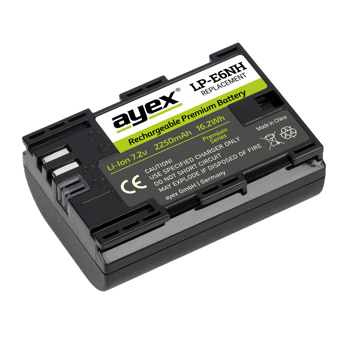 LP-E6NH Premium Akku 2 Stück für Canon Kameras wie EOS R Leistungsstark lange Laufzeit 2250mAh