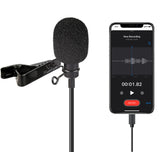 Lavalier Mikrofon für iPhone iPad Windschutz & Klemme perfekt für Interviews Livestreams Lightning
