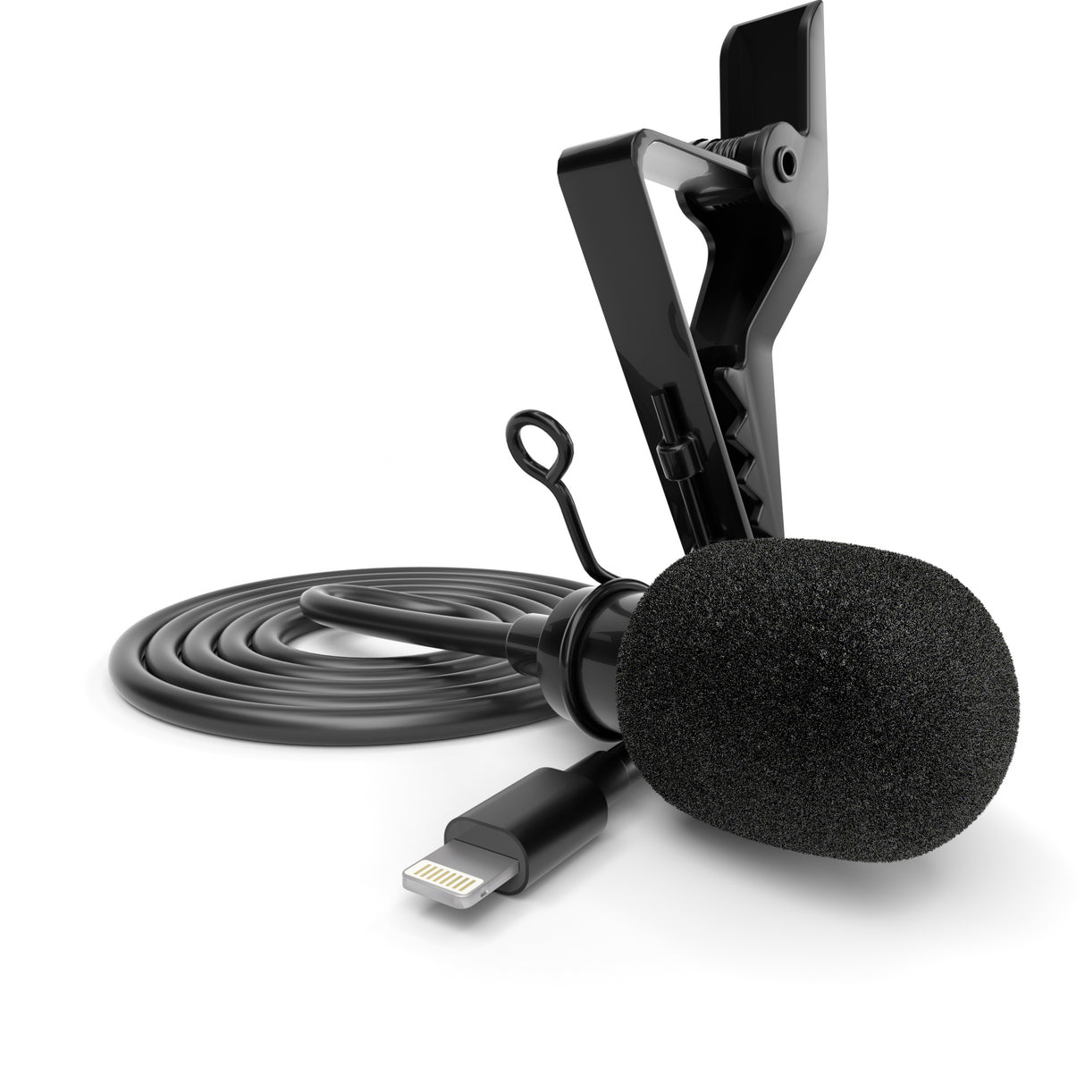 Lavalier Mikrofon für iPhone iPad Windschutz & Klemme perfekt für Interviews Livestreams Lightning