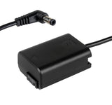 DC-Coupler für Sony Kameras mit NP-FW50 Akku-Dummy für permanente Stromversorgung über z.B. V-Mount Akku