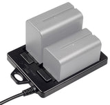 Batterie-Adapterplatte Dual-Slot NP-F970 F770 F570 DC Ausgang Ideal für V-Mount Akkus