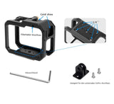 Schutzgehäuse Schutzrahmen Cage Passend für GoPro Hero 9 10 & 11 2 Hot-Shoe-Anschlüsse Schieberahmen Aluminium