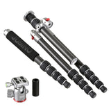 JUSINO Vielseitiges Karbon Tripod mit Monopod-Funktion bis 158cm 8kg + Kugelkopf TK-2535C FGS-30