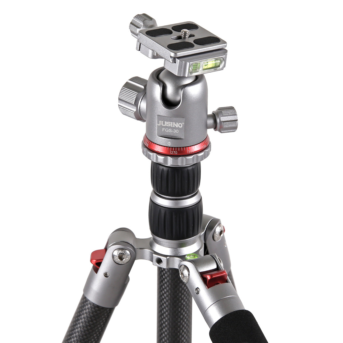 JUSINO Vielseitiges Karbon Tripod mit Monopod-Funktion bis 158cm 8kg + Kugelkopf TK-2535C FGS-30