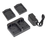 ayex Doppel-Ladegerät Twin Charger mit 2 Ladeschalen für Sony NP-F550, NP-FM50 Akkus