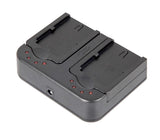 ayex Doppel-Ladegerät Twin Charger mit 2 Ladeschalen für Sony NP-F550, NP-FM50 Akkus