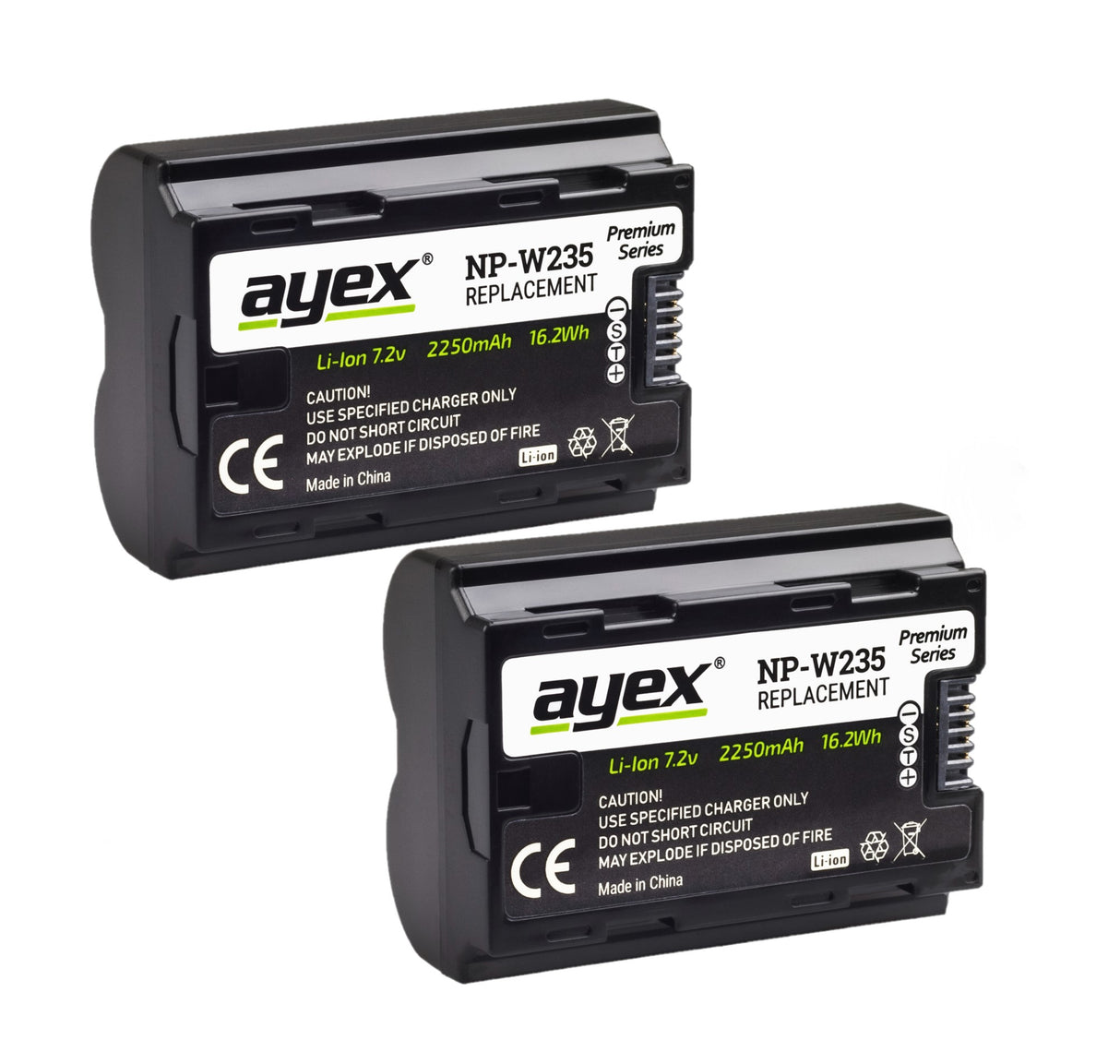 NP-W235 Premium Akku 2 Stück für zB Fujifilm XT-4 XT-5 2250mAh Infochip